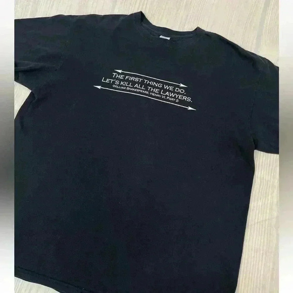 William Shakespeare black T-shirt “first thing we do” quote size XL Gildan top - Picture 9 of 14